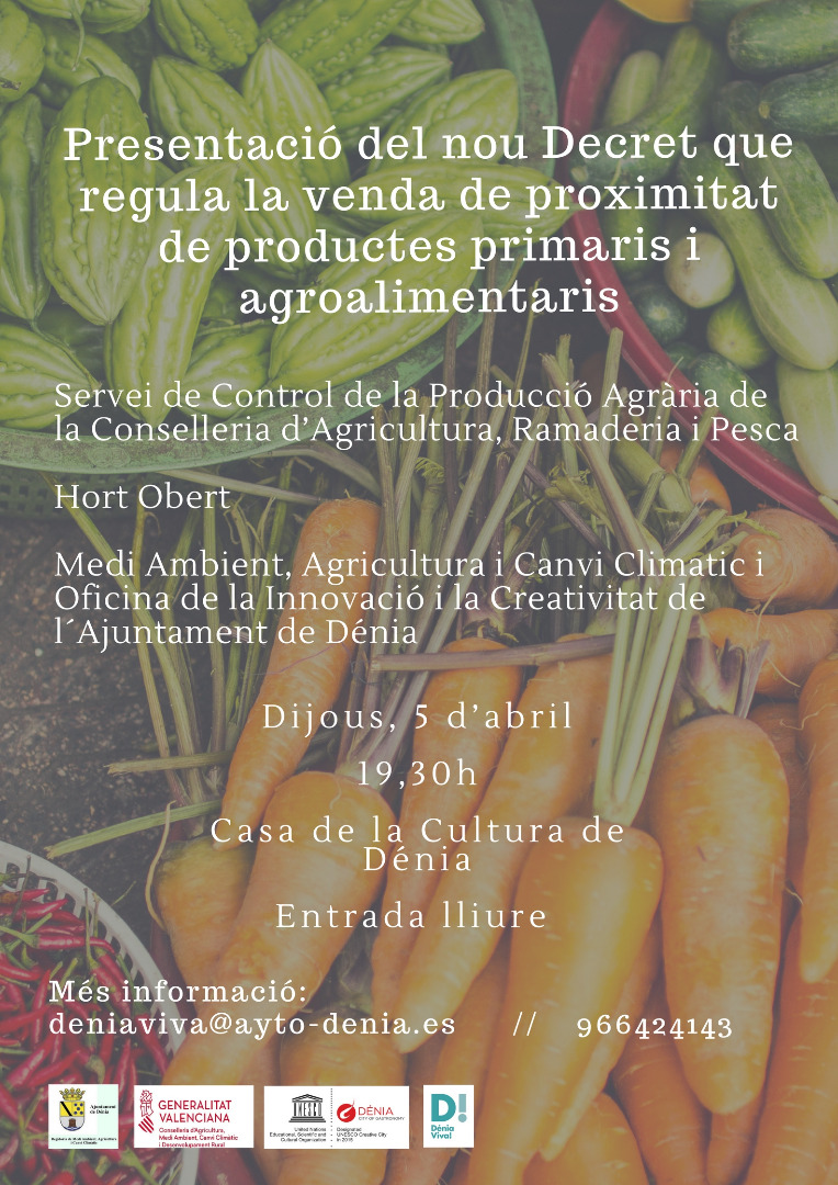  Presentación en Dénia del nuevo decreto que regula la venta de proximidad de productos primarios y agroalimentarios 